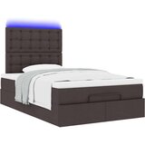 vidaXL Otomanski posteljni okvir z vzmetnico rjav 120x200 cm blago | Shoptok.si