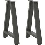 vidaXL noge kavne mizice a-oblika 2 kosa antracit 60x(72-73) cm jeklo | Shoptok.si