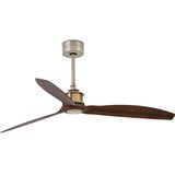Faro 33398WT - Plafonski ventilator JUST FAN M, prečnik 128 cm, braon/mesing, Wi-Fi (Tuya) + daljinski upravljač | Eponuda.com