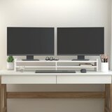  Stalak za monitor bijeli 100x27x15 cm od masivne borovine | Eponuda.ba