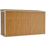  Zidna vrtna kućica smeđa 118x288x178 cm pocinčani čelik | shoptok.hr