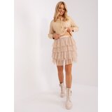 Fashion Hunters Light mini skirt made of light brown tulle OCH BELLA