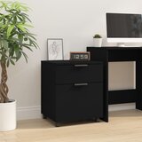 vidaXL Mobilni ormarić za spise s kotačima crni 45 x 38 x 54 cm drveni | shoptok.hr