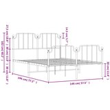 Metalni okvir kreveta s uzglavljem i podnožjem crni 140x190 cm | shoptok.hr