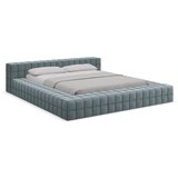 Makamii Svetlo modra oblazinjena zakonska postelja z letvenim dnom 160x200 cm Akela – | Shoptok.si