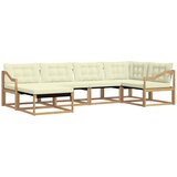vidaXL Zunanja garnitura za sedenje z blazino 6 pcs Bela in krem, (5000272698) | Shoptok.si