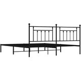  Metalni okvir za krevet s uzglavljem crni 200x200 cm | shoptok.hr