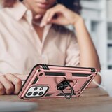 NIKCORP Oklepni ovitek za Samsung Galaxy A53 5G, rožnato zlat, zaščitno steklo, kovinski obroček s funkcijo stojala, (5000139011) | Shoptok.si