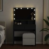  Toaletni stolić s LED svjetlima crni 80x41x134,5 cm | shoptok.hr