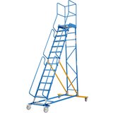 eurokraft pro Pomična lestev s podestom, aluminijaste stopnice, 14 stopnic | Shoptok.si