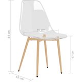  Blagovaonske stolice 4 kom prozirne PET | shoptok.hr