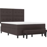  Krevet s box spring sustavom s madracem i klupom tamnosmeđa 160x200 cm tkanina | shoptok.hr