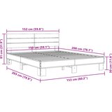  Okvir za krevet boja hrasta 150x200cm konstruirano drvo i metal Siva 150 x 200 cm | shoptok.hr