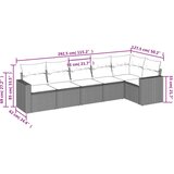  6-dijelni set vrtnih sofa od poliratana s jastucima sivi | shoptok.hr