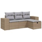  4-dijelni set vrtnih sofa s jastucima bež od poliratana | shoptok.hr