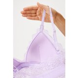 Hugo Boss Podložen modrček HUGO Triangle Lace Purple Bralette | Shoptok.si