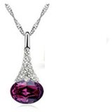  Water Drop ogrlica s privjeskom kristala u ljubičastoj boji | shoptok.hr