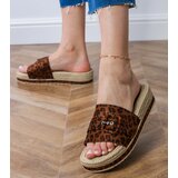 Gemre Leopard platform slides with decorative buckle Lunda | Shoptok.si
