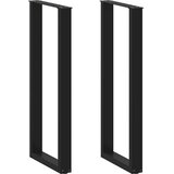  Noge za barski stol U-oblika 2 kom Crne 50 x (110-111) cm Čelik | shoptok.hr