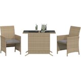 vidaXL 3-dijelni bistro set s jastucima miješane bež boje poliratan | shoptok.hr