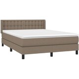  Krevet s oprugama i madracem smeđesivi 140 x 190 cm od tkanine | shoptok.hr