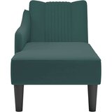vidaXL Počivaljka od baršun s rukonaslonom tamnozelena | shoptok.hr