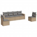  The Living Store Vrtna sedežna garnitura 6-delna z blazinami bež poli ratan - Vrtna Sedežna Garniture, (21449541) | Shoptok.si