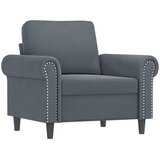  Fotelja s tabureom tamnosiva 60 cm baršunasta | shoptok.hr