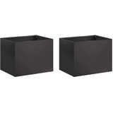  Vrtna saksija 2 kom. Crna 40 x 30 x 30 cm Čelična vrata - Crna 40 x 30 x 30 cm 2 | shoptok.hr