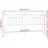  Metalno zamjensko uzglavlje crno 200 cm | shoptok.hr