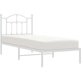 vidaXL Kovinski posteljni okvir z vzglavjem bel 80x200 cm | Shoptok.si