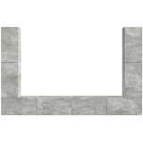  Set TV komoda 8 pcs Betonski sivi Konstruirano drvo | shoptok.hr