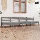 Maison Chic Seti vrtnega pohištva - Vrtna garnitura - Vrtni pohištvo set 4-delna siva trdna borovina, (21809540) | Shoptok.si