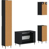  Set kupaonskih ormara od 4 dijela ZWOLLE Crna Konstruirano drvo | shoptok.hr