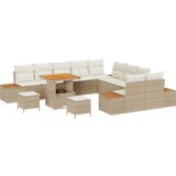  Set od 13 komada vrtne sofe s jastučićima bež poli ratan akacija | shoptok.hr