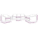  3-dijelni set sofa s jastucima crni od tkanine | shoptok.hr