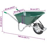  Zelena kolica 90 L 150 kg Pocinčani čelik i plastika | shoptok.hr