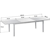 Gardenson Raztegljiva Vrtna Miza Ambia, Aluminij, Steklo, 150-220x90 | Shoptok.si