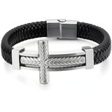 Narukvica Big Cross - Crna/Srebrna KP32504 | shoptok.hr