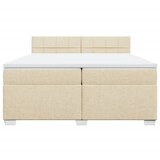  Krevet s oprugama i madracem krem 200 x 200 cm od tkanine | shoptok.hr