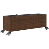  Vrtna sadilica s kotačima 3 posude smeđa 107x32x38 cm poliratan | shoptok.hr