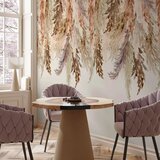  Foto tapeta - Minimalist boho landscape - dangling leaves in beige colours 450x315 | shoptok.hr