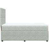 vidaXL Box spring postelja z vzmetnico svetlo siva 90x200 cm žamet | Shoptok.si