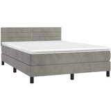  box spring s madracem LED svjetlosivi 140x200 cm baršun | shoptok.hr