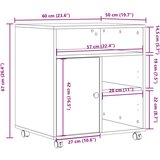 vidaXL Stojalo za tiskalnik s kolesi betonsko sivo 60x50x67 cm | Shoptok.si