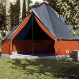 vidaXL Družinski šotor tipi za 10 oseb siv in oranžen vodoodporen Cene