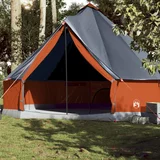 vidaXL Družinski šotor tipi za 10 oseb siv in oranžen vodoodporen
