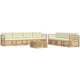  Set vanjskih sofa 8 pcs Bijela i krem 79 x 79 x 37 cm Poliester | shoptok.hr