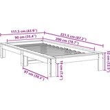  Okvir kreveta bez madraca voštano smeđi 90 x 200 cm od borovine | shoptok.hr