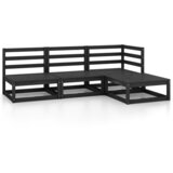 Maison Chic Seti vrtnega pohištva - Vrtna garnitura - Vrtni pohištvo set 4-delna črna trdna borovina, (21819189) | Shoptok.si